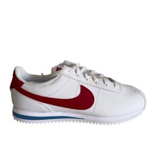 Nike Cortez Leather Forest Gump GS Retro White Blue Red Athletic Shoes Size 4Y